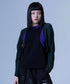 Cut-Out Panel Layered Knit Top